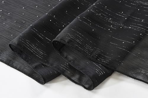 OurLore Chiffon Shawls Wraps for Women Sheer Glitter Scarf Sparkly Rhinestones Shoulder Sarong Cover Up Hijab for Wedding - color: Black