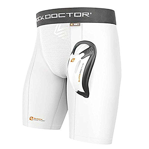 Shock Doctor Double Compression Short with Cup (Included). Adult and Youth. Baseball, Football, Hockey, Softball, Lacrosse. - size: Large, style: Youth