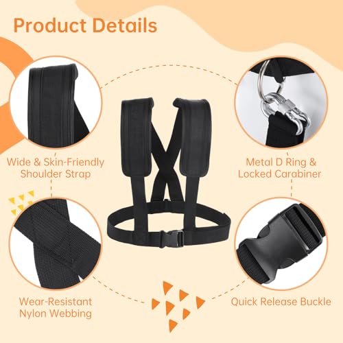 4 PCS Sled Harness, Resistance Training Rope Kit, for Exercise & Tire Pulling Fitness Workout, Adjustable Padded Shoulder Strap