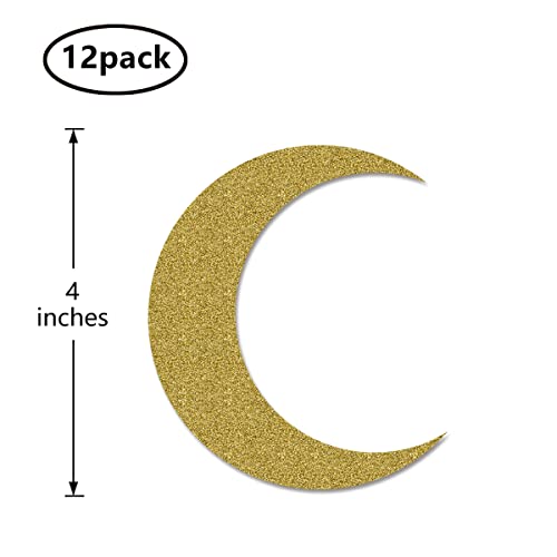 Moon Cut-outs, 12-Pack Table Topper Double-sided Birthday Baby Shower Party Decorations