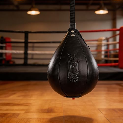 Boxing Speed Ball for Boxing Training, Hanging Punching Pear Bag, Reflex Reaction Exercise Equipment, MMA Striking Practice Tool, Home Gym Cardio Workout Gear, Microfiber Leather Speed - size: black