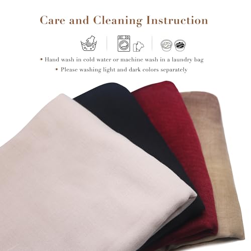 Black Muslim Hijab for Women, 70% Polyester 30% Linen Headscarf, 72.83" x 31.5" Breathable Modest Shawl Wrap for Daily Ramadan