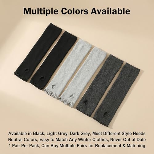 UPSTORE Lotus Leaf Edge Style Fingerless Elastic Stretch Arm Winter Warmer Long Arm Sleeve for Ladies Women Girl