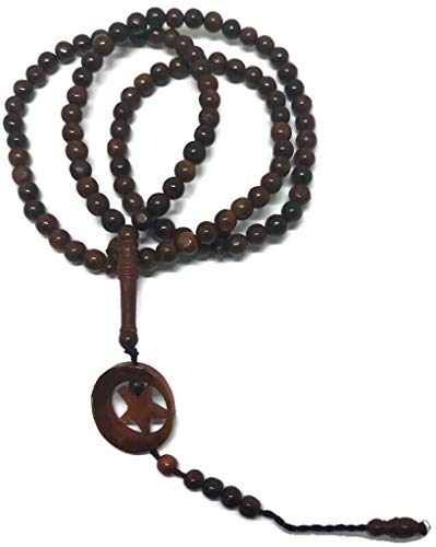 Islam Prayer Beads AMN-264 Koka Wood Handmade Muslim Tasbih 99 Rosary Bead Haj Eid Ramadan Gift (Brown_01) - color: Brown_01