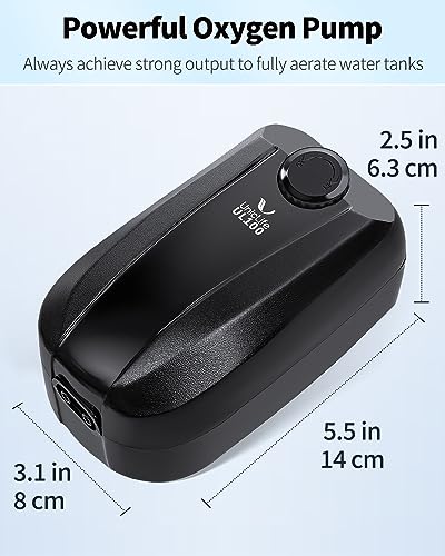 Uniclife Aquarium Air Pump Dual Outlet Fish Tank Aerator with Accessories for 5-200 Gallon Tank - style: 100 - 200 Gallons