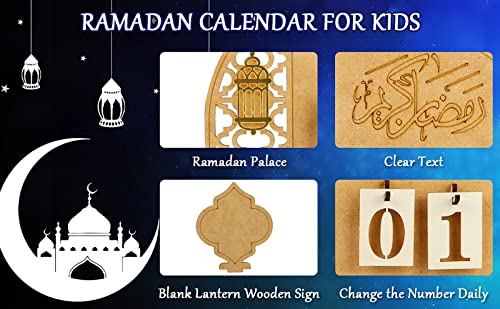 Ramadan Calendar, DIY Eid Mubarak Decorations, Ramadan Gifts, Ramadan Advent Calendar 2023 Decoration, Wooden Ramadan Countdown Calendar