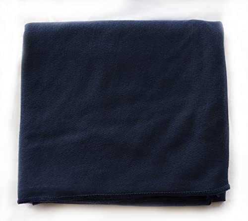 vabovin Head Wraps for Black Women Stretch Jersey Knit Turban Headwrap Solid Color Headscarf Headband Shawl - color: 14- Navy Blue