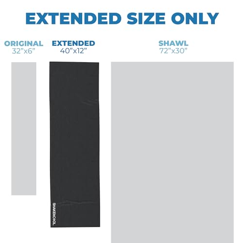 SHAKEitCOOL Extended Size Cooling Towel β Be Cool in Style - Heat Relief, Soft, Lightweight, Sun Protection, Easy Clean - Perfect for Biking, Hiking, Running, Yoga, Golf, Gardening - Black Topo M - color: Black Topo