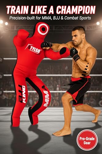 Grappling Dummy for Adults, Unfilled Wrestling Dummy, Hanging Jiu Jitsu Dummy for BJJ, MMA, Judo, Karate, Martial Arts - color: Red Sit, 6ft / 72 inches