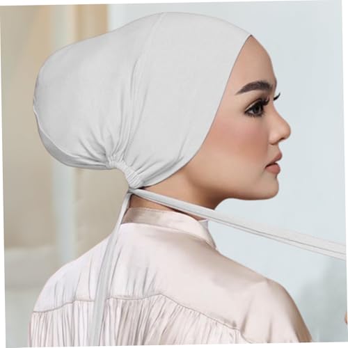 4PCS Hijab Underscarf Hijab Undercap Non Slip Hijab Cap Breathable Adjustable Hijab Underscarf with Tie-Back Closure Hijab Cap for Women