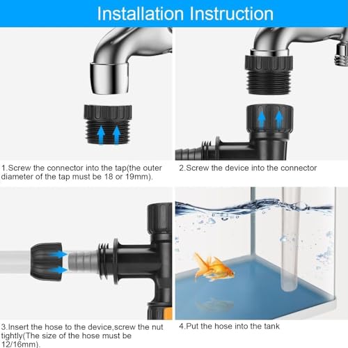 Plastic Fish Tank Water Changer Connector Cleaning Tools Faucet Nozzles Pump Adapters Aquarium Water Changer Tank Maintenance