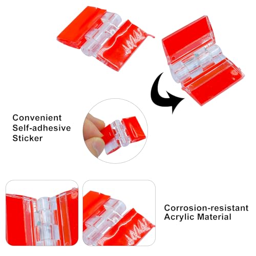 Hitefu Clear Acrylic Hinges, 25x35mm, 12 Pcs | Invisible, Self Adhesive, For Aquarium Lids, Cabinets, Display Stands & DIY Furniture - size: 25*35mm