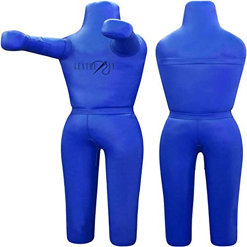 Jiu Jitsu Judo Punching Bag Grappling Dummy BJJ Wrestling Throwing Dummy for Karate,Boxing Training Blue -Unfilled - size: 59 inches (5 ft)