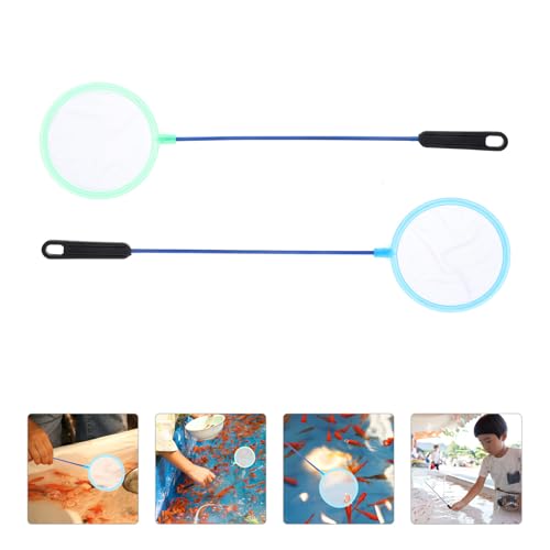 Balacoo 8pcs Plastic Fish Landing Nets with Dense Mesh for Aquarium and Shrimp Tanks Portable Fine Mesh Fishing Nets for Fish Tank Cleaning Random Color