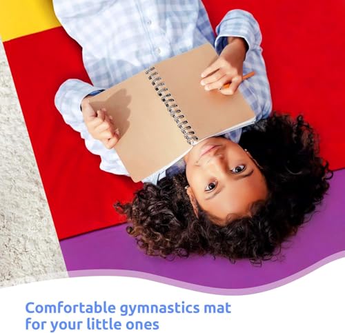 ZENY Folding Gymnastics Mat, 5-Panel Gym Mat Tumbling Mat with Carry Handles for Home Workouts, Yoga and Play, 77''x30''x1.4''