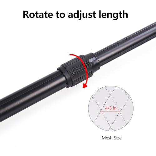 RESTCLOUD Fishing Landing Net with Telescoping Pole Handle, Fishing net Freshwater for Kids Men Women, Extend to 40-63 Inches - style: N: Aluminum Handle With Deep Net and Large Mesh, 35.4" Full