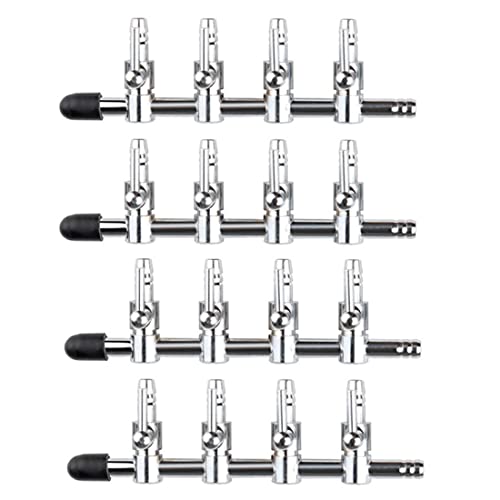 Aquarium Air Valve 4 Way Inline Manifold Air Flow Pump Tubing Splitter Lever Control Valve 4-Pack