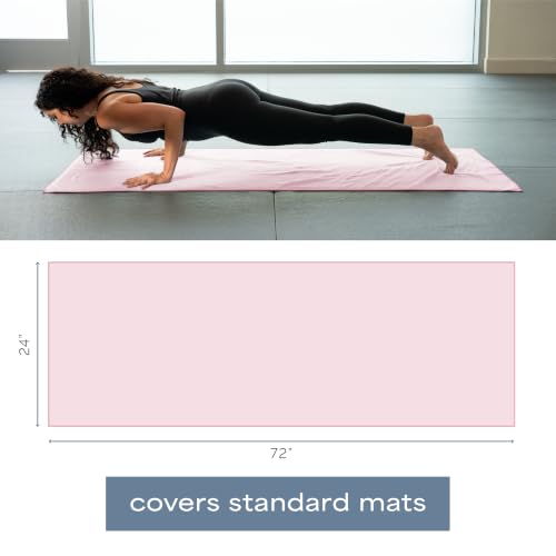 S&T INC. Aura Microfiber Yoga Mat Towel, 2 Pack, 26.5" x 72", Pink | Soft and Absorbent, Quick-Dry for Gym, Pilates, and Hot Yoga, Compact for Gym Bag, Machine Washable - color: Pink 2pk