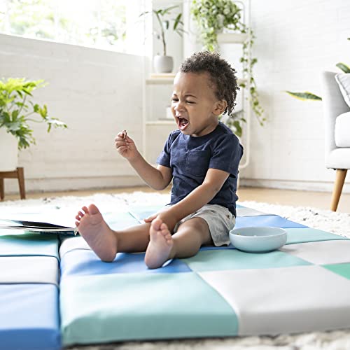 ECR4Kids SoftZone Patchwork Activity Folding Play Mat, 58in Square, Baby Essentials, Contemporary - color: Contemporary