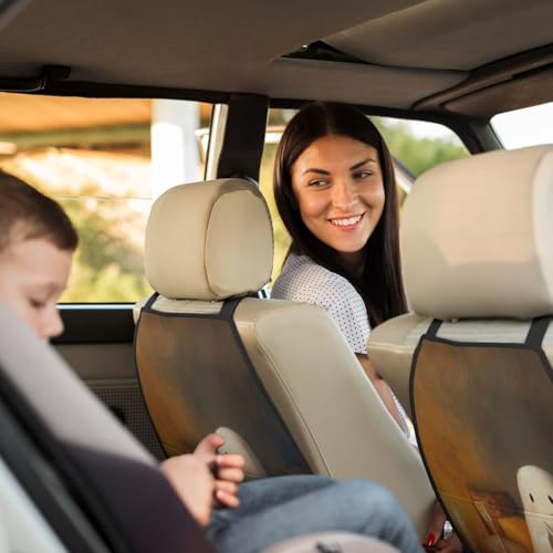 White Sheet Ghost Hands Folded In Prayer Car Seat Back Kick Protectors,2 Pack Kick Mats With Storage Pockets For Vehicles To Protect From Dirt Mud Scratches