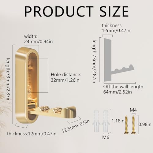2PCS Foldable Gold Wall Hooks, Heavy Duty Zinc Alloy Folding Wall Hooks,Folding Coat Hooks, Flip Down Hook for Hanging Coats, Bags, Hats, Cooking Utensil, Bathrobes, Keys (Gold) - color: Gold, size: 2 Hooks