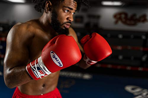 Fury Professional Lace Training Gloves - Lace Up Sparring Gloves for Boxing, Bag, and General Training - color: Red, size: 14 oz