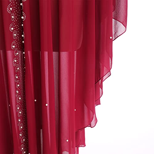 OBEEII Muslim Dress for Women Loose Batwing Sleeved Hooded Beaded Embroidery Long Abaya Dress Kaftan Abayas Islamic Robe - color: Bs08