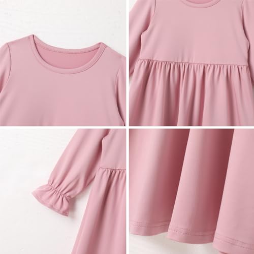 FYMNSI Newborn Baby Girls Muslim Abaya Dress and Hijab 2PCS Islamic Dubai Outfits Eid Ramadan Maxi Prayer Dresses Kaftan - color: Pink, size: 6-12M