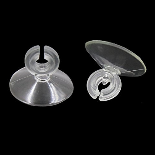 uxcell 30pcs Clear Soft Silicone Suction Cup Clip Sucker for Aquarium Fish Tank