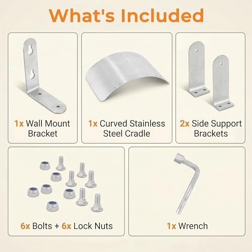 Gardzen 304 Stainless Steel Garden Hose Holder, Heavy Duty Wall Mounted Hanger, Rust-Resistant Outdoor Storage Rack for Backyard, Fence, Garage & Shed - size: 304 Stainless - 1 Pack