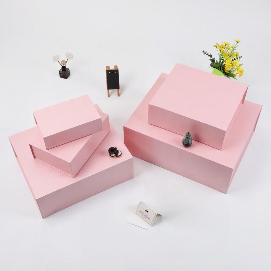 UoeRing 1 Pcs Pink Gift Box Large 11.5x8x4 Inch with Magnetic Lid | Collapsible Luxury Present Box,for Birthday,Christmas Holiday Gift Includes Card,Ribbon,Tissue Paper & Shredded Filler - color: 13.5x11.8x4.7 Inch-Pink-Pack of 1