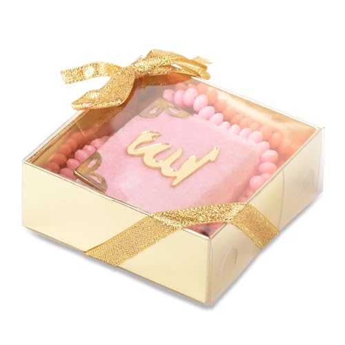 BABY SHOWER CHOCOLATE Set of 10 Islam Quran Tasbeeh Islamic Set | Holy Quran Prayer Beads Gift Box Favor (Pink) - color: Pink