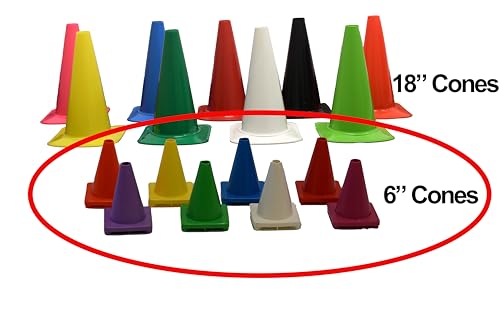 Cortina Sport Cone, Polyethylene 03-500-34-11, 6" Height, Red - size: 1 Count (Pack of 1)