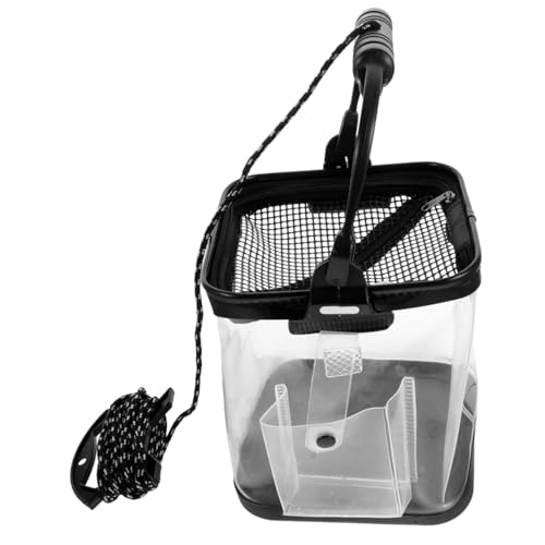 LIOOBO Thickened Transparent Fish Bucket Outdoor Folding Fishing Bucket Live Fish Carrier Lightweight Eva Barrel Easy to Store