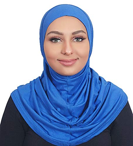 AL AMIRA Hijab one pcs Muslim Hijab Cotton Amira 1 Piece Hood Hijab Tube - color: Royal Blue