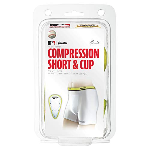 Franklin Sports Compression Sliding Shorts - Adult + Youth Baseball Compression Underwear with Cup Pocket - style: Youth Large/XL