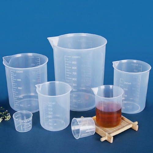 Graduated Cylinder Reusable Lightweight Measuring Cup for Kitchen Laboratory Test Plastic Portable Stackable(50ml)