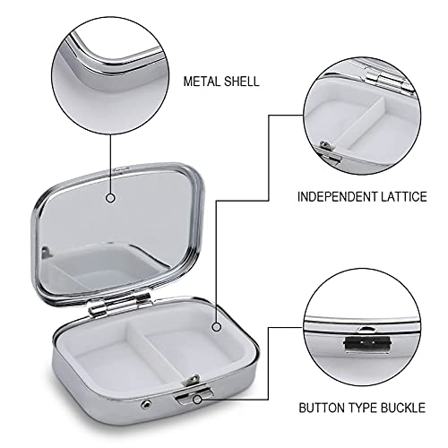 Metal 2 Compartment Pill Organizer Travel Friendly Portable Compact Pill Box Cute Pill Case to Hold Vitamins,Fish Oil,Supplements,Meds,Tablet for Purse,Pocket. (Apothecary) - color: Apothecary