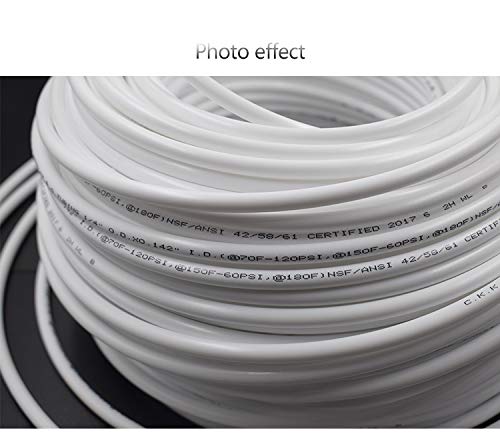 White 1/4" RO Tubing at 70°F-120PSI to 150°F-60PSI 1/4" Flexible water pipes 1/4-inch Plastic NSF Certified CCK Tubing(30 ft) - color: White 1/4" 30FT (10M)