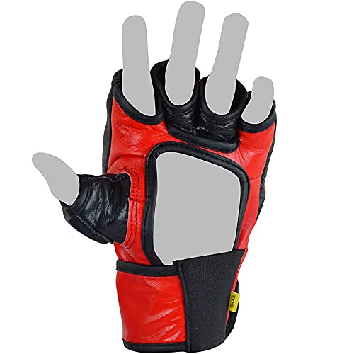 Combat Corner MMA Leather Construction Tech Fight Spar Gloves for Men and Women - Kickboxing, MMA, Muay Thai Fighting Training Sparring Gloves - size: X-Large