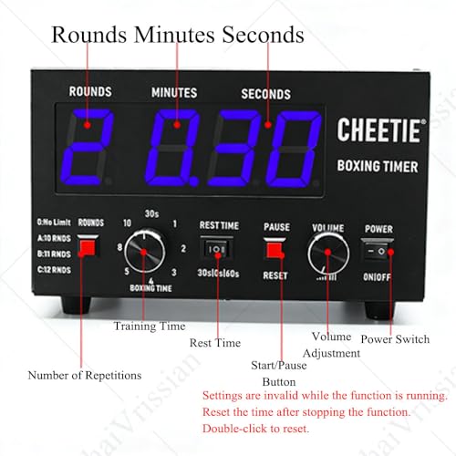 Boxing Interval Timer,Professional Gym Timer with LED Display,Selectable Training Time & Cycle Repetitions,Adjustable Sound,for Muay Thai,MMA,Kickboxing Red - color: Red