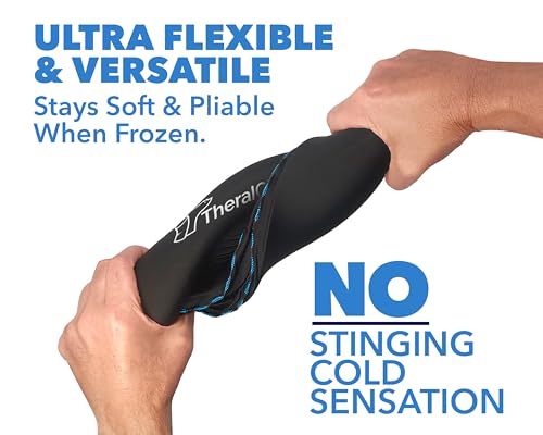 TheraICE PROpack Ice Pack for Injuries, Reusable Soft Multipurpose Cold Gel Ice Pack for Muscular Back Pain, Shoulder, Hip, Knee - Flexible Cold Compress Wrap for Minor Aches & Pains - 6 x 10-2 Pack - size: Medium (Pack of 2)
