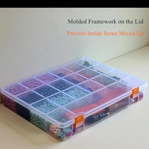 3 Pack Mixed Size Clear Plastic Storage Box Organizer Case with Fixed Compartment for Small Parts, Jewelry, Diamond, Craft Supplies, Sewing Kit, DIY Accessories - size: Mixed Size