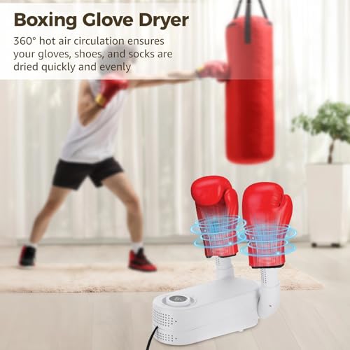 Boxing Glove Dryer, Portable Shoe Boot Dryer with Intelligent Timer, 360° Hot Air, Foldable for Gloves, Shoes, Socks