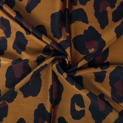 27" Head Scarf Like Satin Silk for Women,Hair Scarves Bandana,Headband Silk Feeling for Hair Wrap - color: Brown Leopard Print