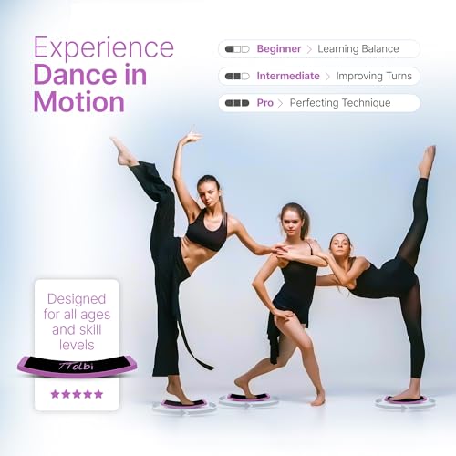 Turn Board for Dancers and Skaters, Ballet and Figure Skating Spinner | Off-ice trainer to improve spins, turns and balance for ballet, ice skating, cheer and gymnastics, all levels - color: Purple
