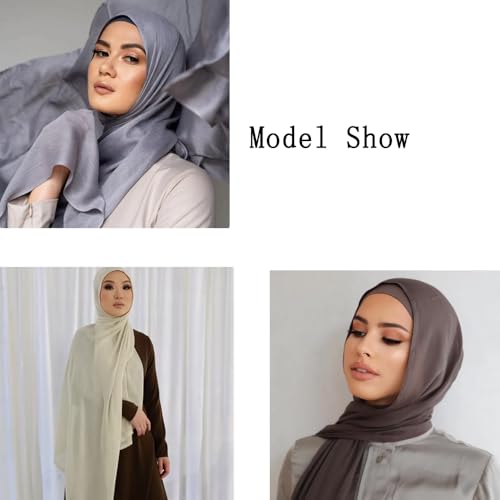 Yeieeo Women's Hijab Lightweight Breathable Solid Color Soft Cotton Hijab for Women Muslim Fashion Scarves - color: Nude