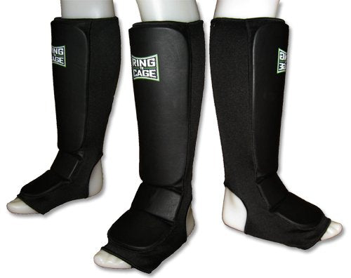 Grappling Shin Instep - Stretchable Coverd Back for MMA, Muay Thai, Kickboxing - size: X-Large