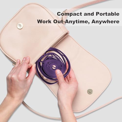 Durable Non-Elastic Stretch Strap for Physical Therapy and Yoga, 10 Loops Stretching Band for Pilates, Flexibility, Exercise - Ideal for Men & Women - color: Purple