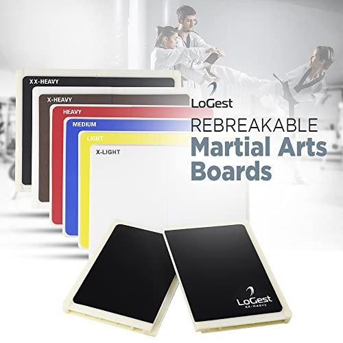 Logest Rebreakable Boards Martial Arts - Taekwondo Karate MMA Boards - Reusable Plastic Training Breaking Boards for Kids & Adults Available in 6 Levels of Difficulty Taekwondo Boards for Breaking - color: Black - X-Heavy